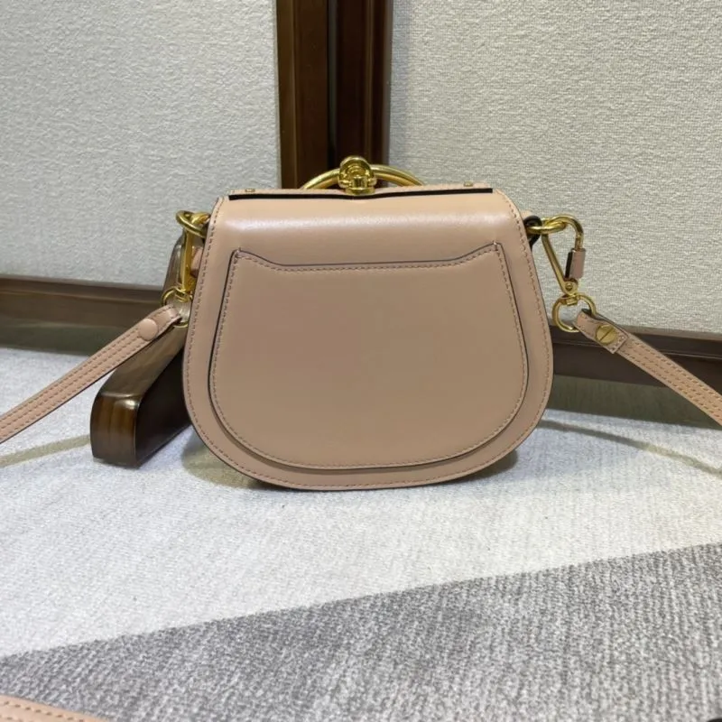 Chloe Blush Pink Crossbody Saddle Bag - Image 3