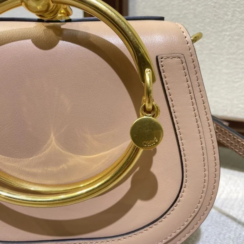 Chloe Blush Pink Crossbody Saddle Bag - Image 5