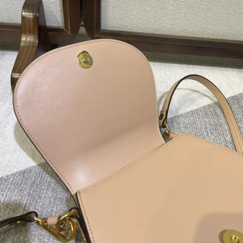 Chloe Blush Pink Crossbody Saddle Bag - Image 7