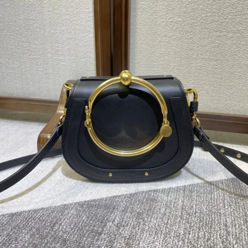 Celine Black Leather Satchel Crossbody Bag 348