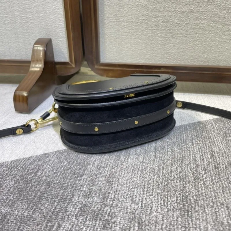 Celine Black Leather Satchel Crossbody Bag 348 - Image 4