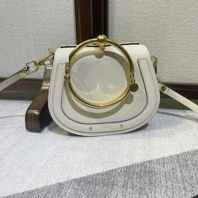 Chloe Cream Crossbody Satchel Bag