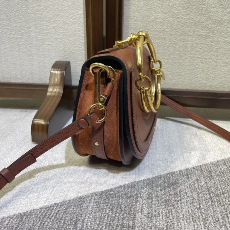 Alternative view of Celine Brown Leather Satchel Crossbody Bag 350