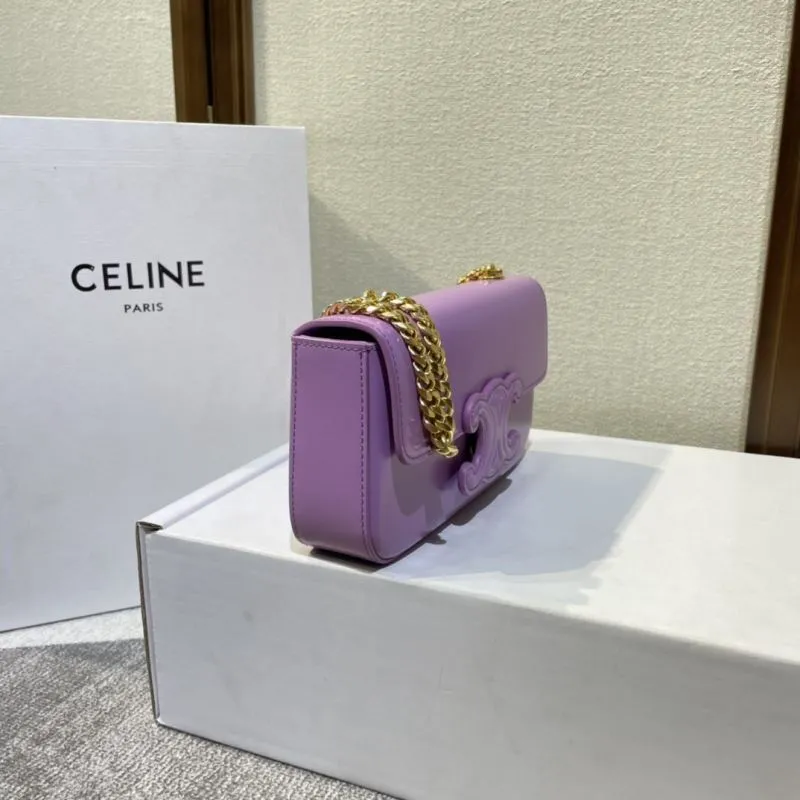 Alternative view of Celine Purple Chain Satchel Bag 353