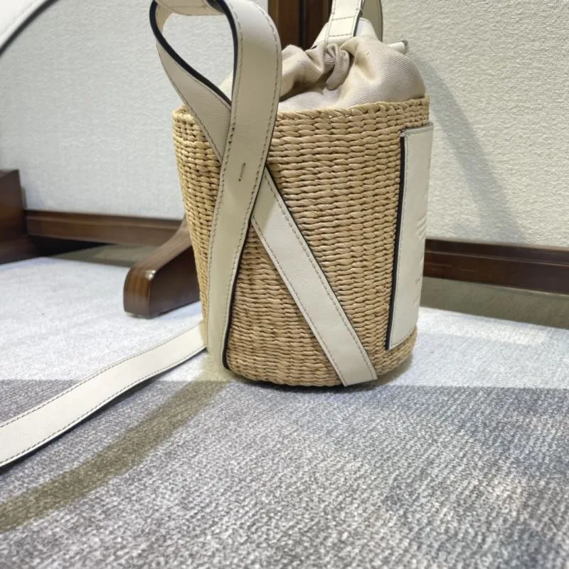 Alternative view of Chloe Beige Woven Raffia Bucket Crossbody Bag