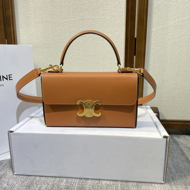 Alternative view of Celine Brown Leather Satchel Bag 357