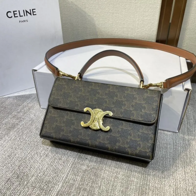 Celine Monogram Brown Satchel Shoulder Bag