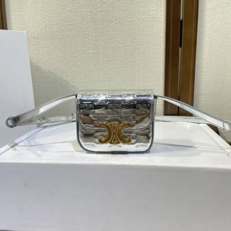 Alternative view of Celine Silver Metallic Crossbody Satchel Bag