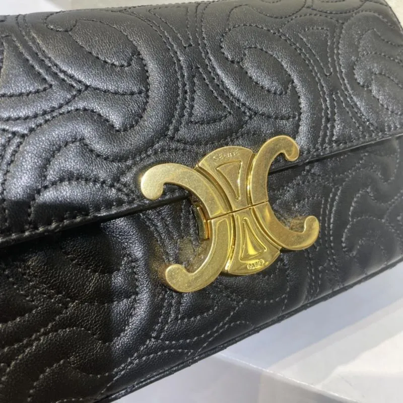 Celine Black Quilted Satchel Bag 366 - Image 5