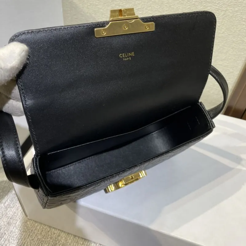 Celine Black Quilted Satchel Bag 366 - Image 7
