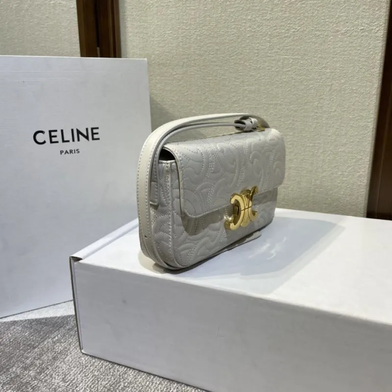Alternative view of Celine White Quilted Satchel Bag 367