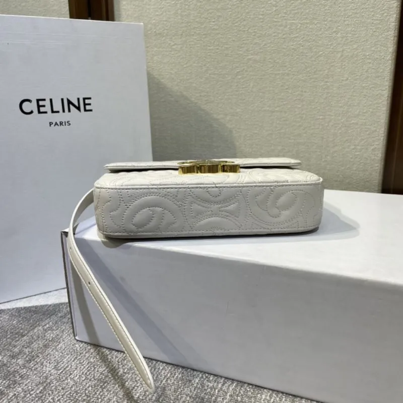 Celine White Quilted Satchel Bag 367 - Image 4