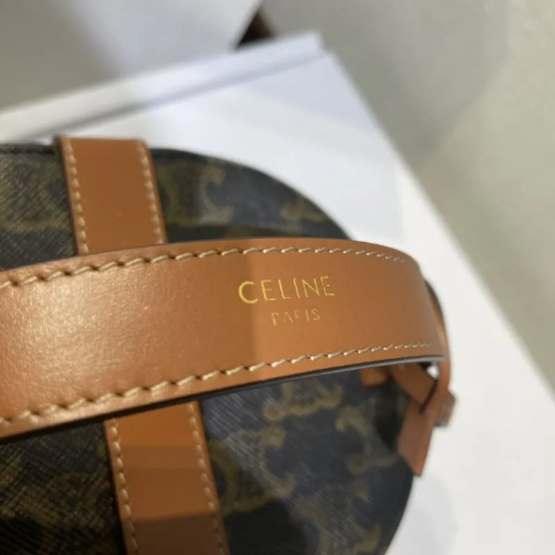 Celine Monogram Round Vanity Bag 368 Dark Brown - Image 5