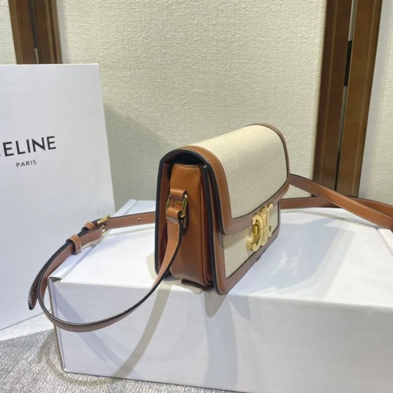 Alternative view of Celine Canvas Leather Crossbody Satchel Bag 371