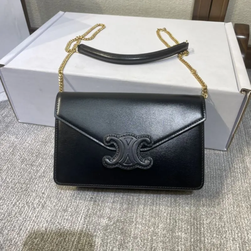 Celine Black Leather Satchel Bag 373