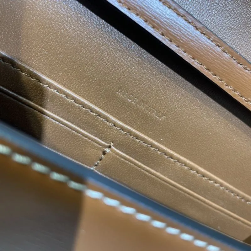 Celine Brown Leather Chain Satchel Bag - Image 9