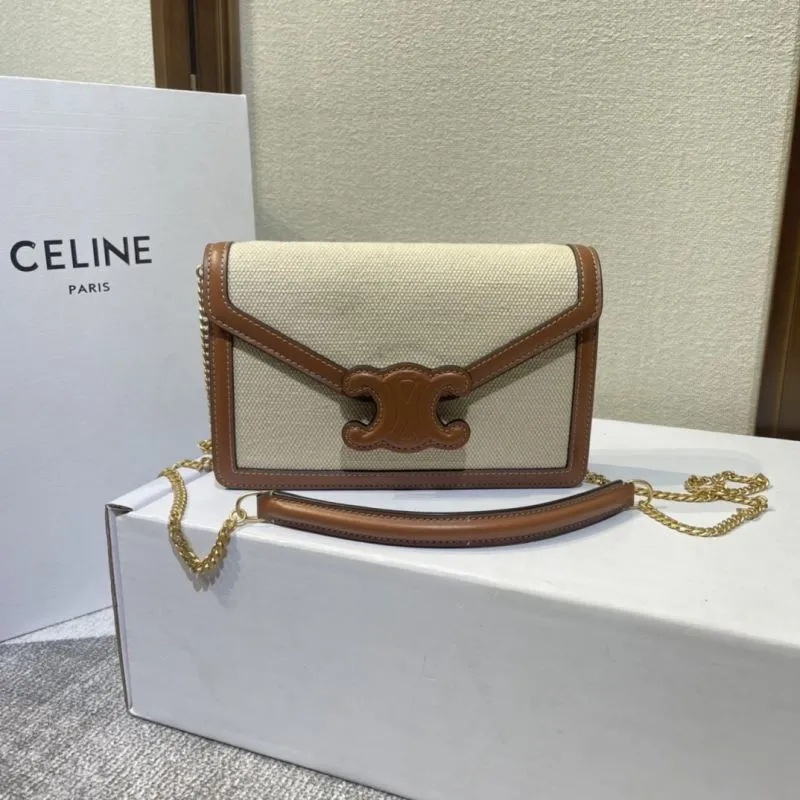 Alternative view of Celine 375 Beige Brown Canvas Crossbody Bag