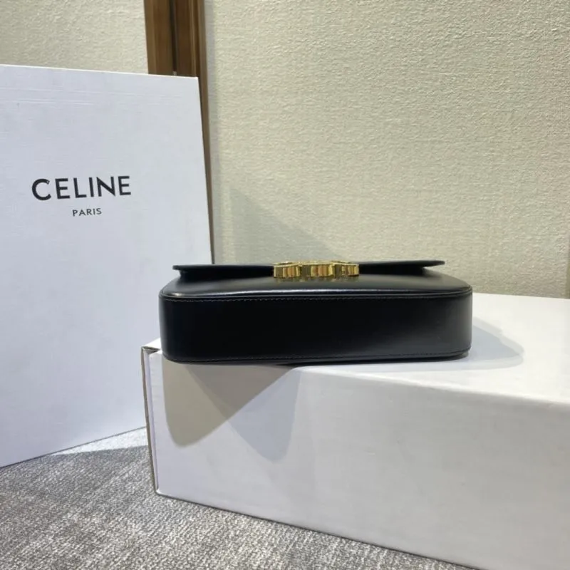 Celine Black Leather Chain Shoulder Bag - Image 5