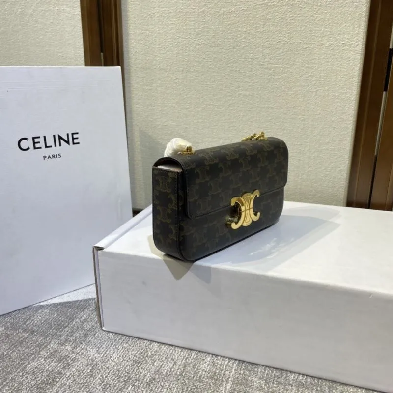 Alternative view of Celine Dark Brown Monogram Chain Satchel Bag 378