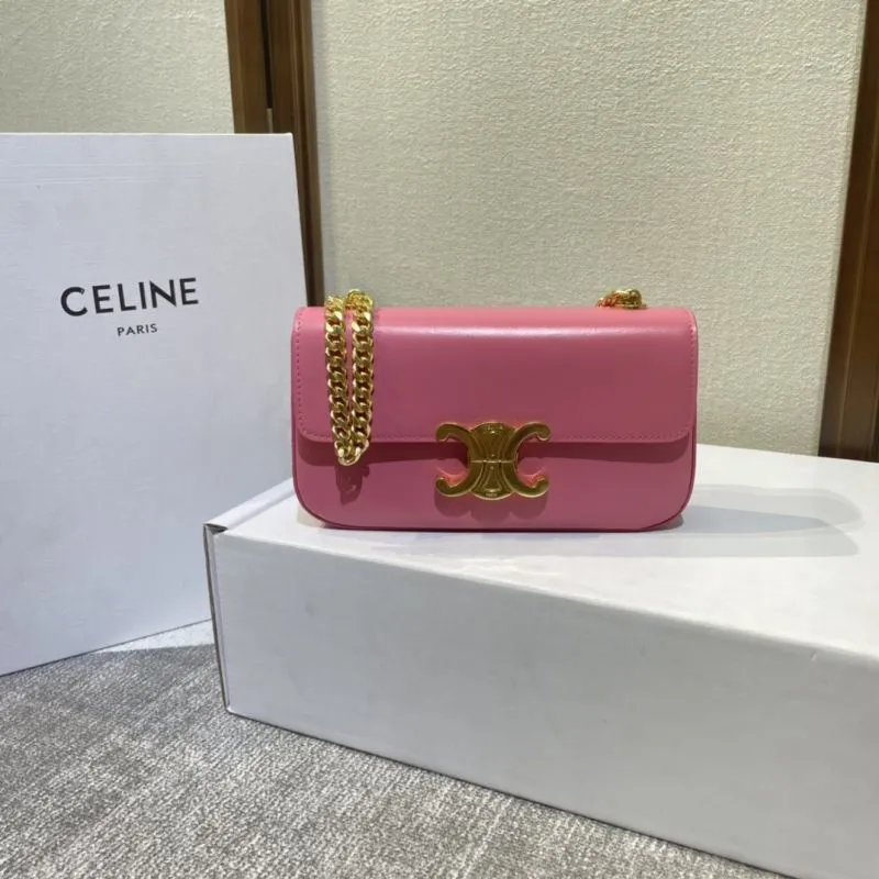 Alternative view of Celine Pink Leather Chain Shoulder Satchel Bag 379