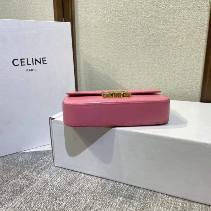 Celine Pink Leather Chain Shoulder Satchel Bag 379 - Image 5