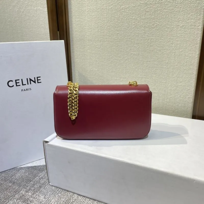 Celine Burgundy Leather Satchel Bag 381 - Image 4
