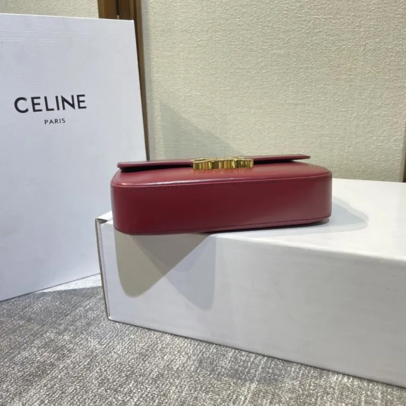 Celine Burgundy Leather Satchel Bag 381 - Image 5