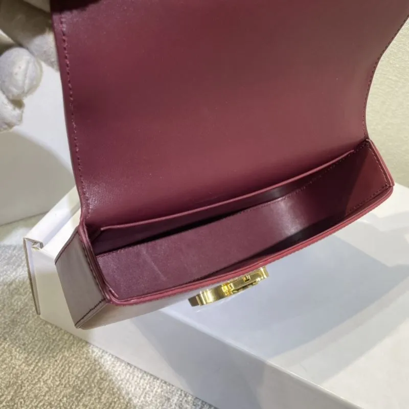Celine Burgundy Leather Satchel Bag 381 - Image 8