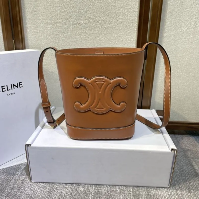 Celine Brown Bucket Shoulder Bag 384
