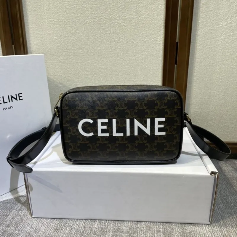 Celine Dark Monogram Crossbody Satchel Bag 386