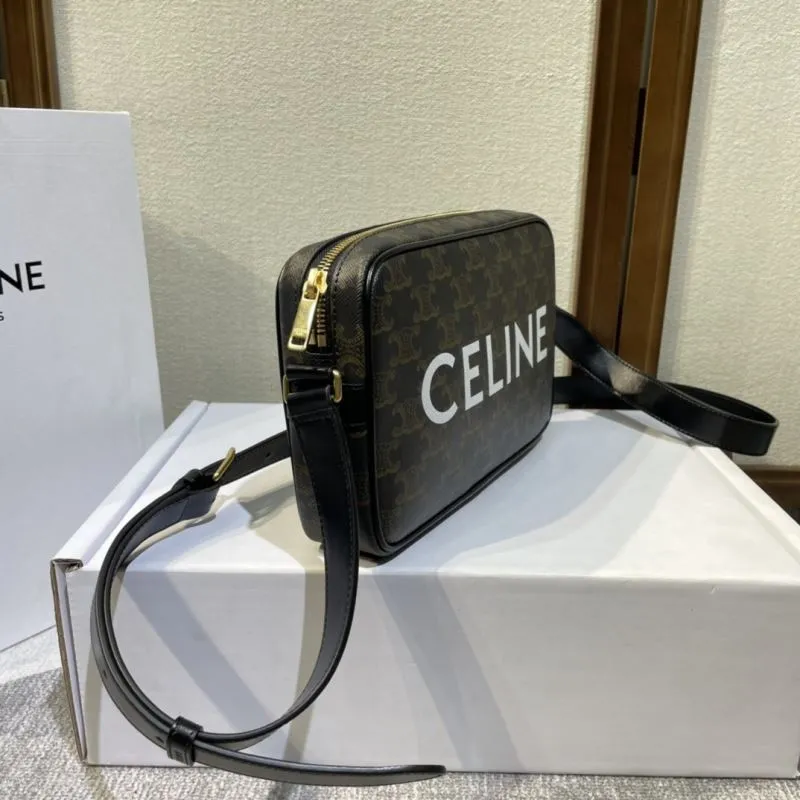 Alternative view of Celine Dark Monogram Crossbody Satchel Bag 386