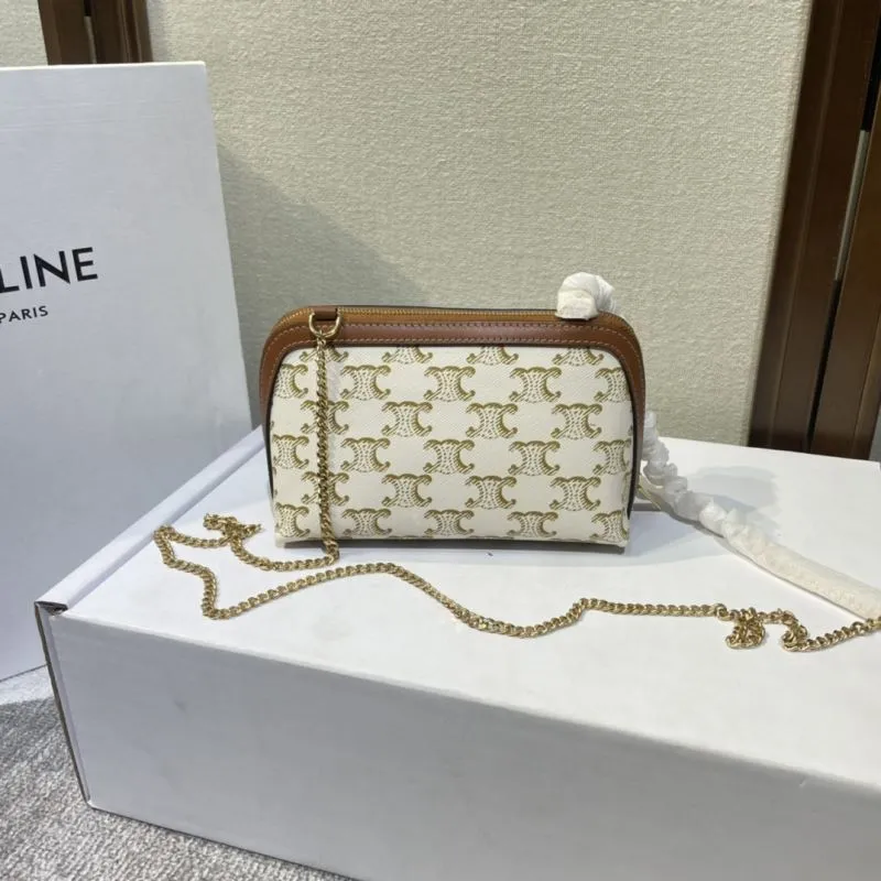 Celine White Monogram Chain Crossbody Bag 388 - Image 4