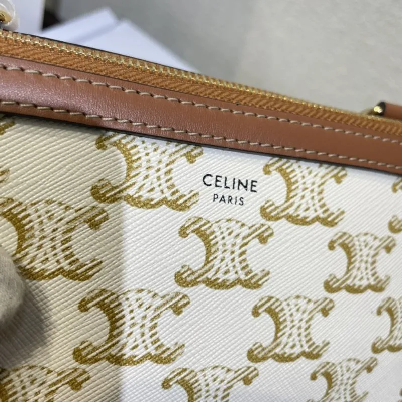 Celine White Monogram Chain Crossbody Bag 388 - Image 5