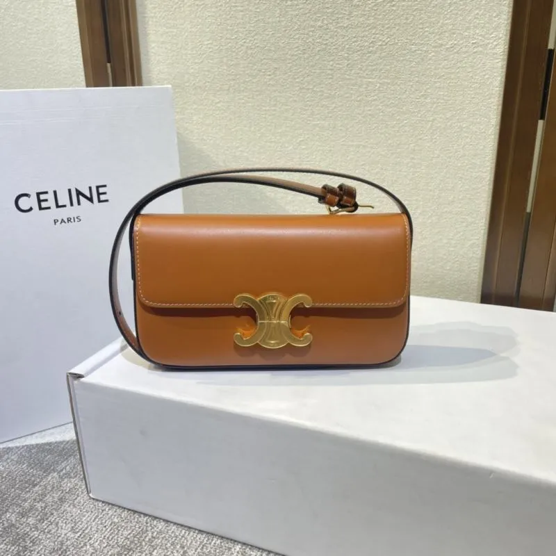 Alternative view of Celine Brown Leather Satchel Bag 389
