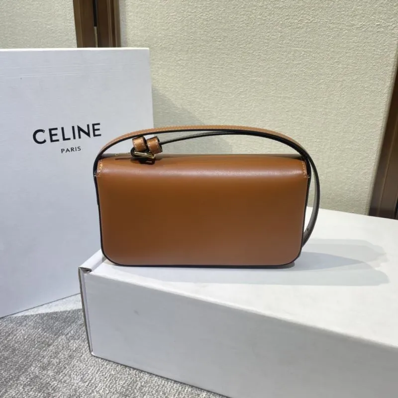 Celine Brown Leather Satchel Bag 389 - Image 4