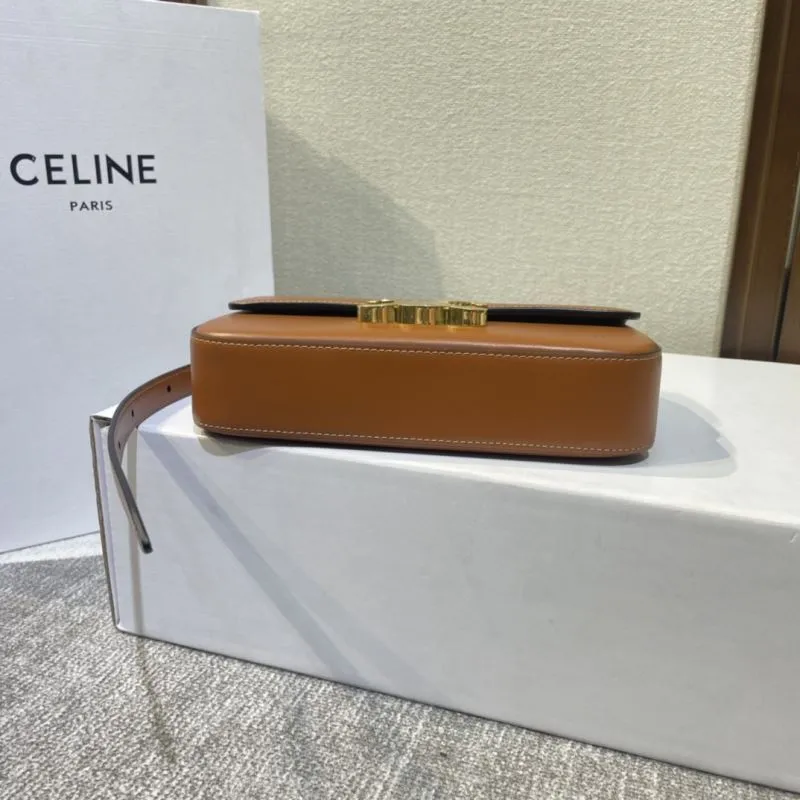 Celine Brown Leather Satchel Bag 389 - Image 5