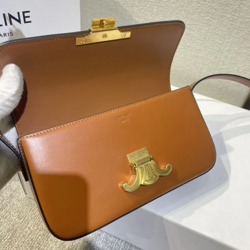 Celine Brown Leather Satchel Bag 389 - Image 7