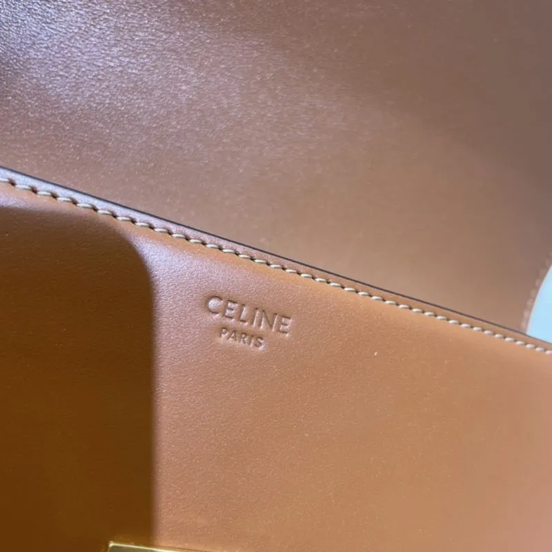 Celine Brown Leather Satchel Bag 389 - Image 8