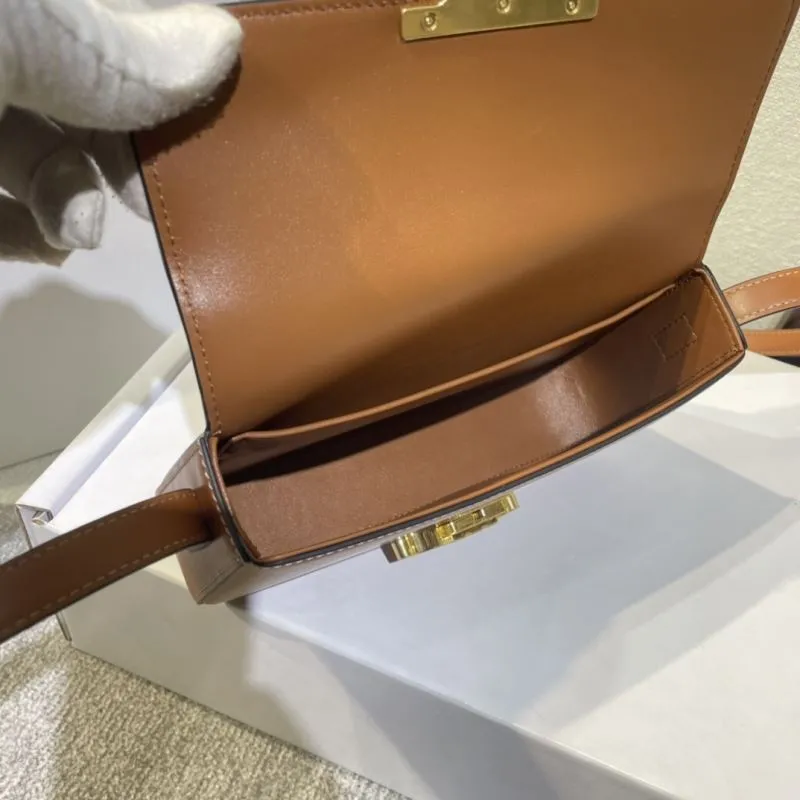 Celine Brown Leather Satchel Bag 389 - Image 9