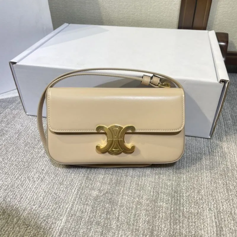 Celine Beige Leather Satchel Bag