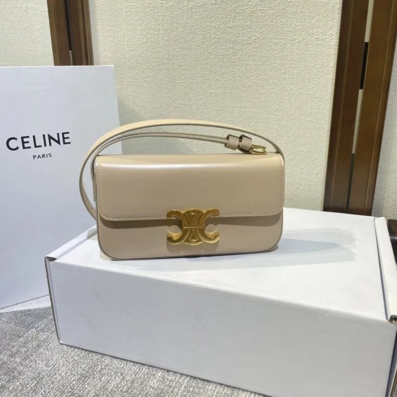 Alternative view of Celine Beige Leather Satchel Bag
