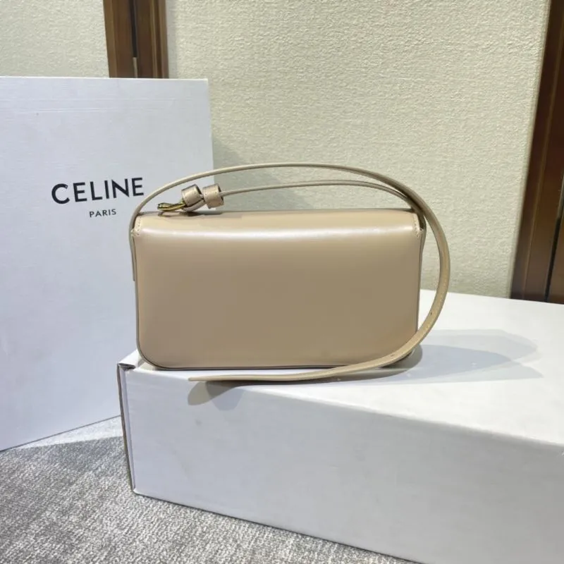 Celine Beige Leather Satchel Bag - Image 4