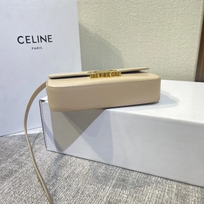 Celine Beige Leather Satchel Bag - Image 5