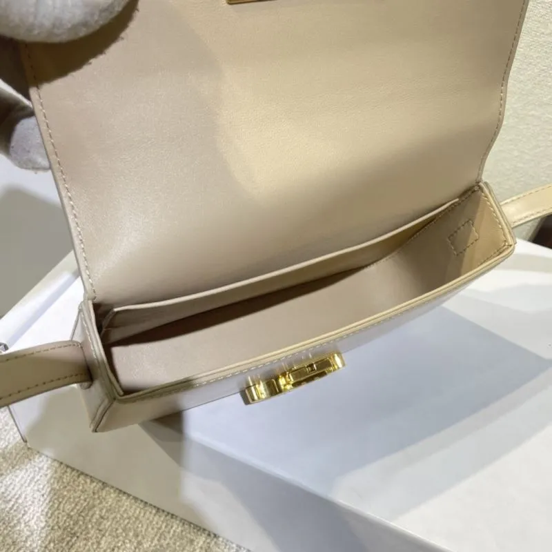 Celine Beige Leather Satchel Bag - Image 9