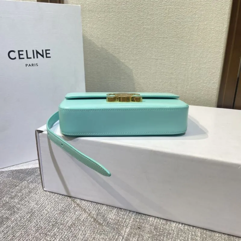 Celine Turquoise Leather Satchel Bag - Image 5