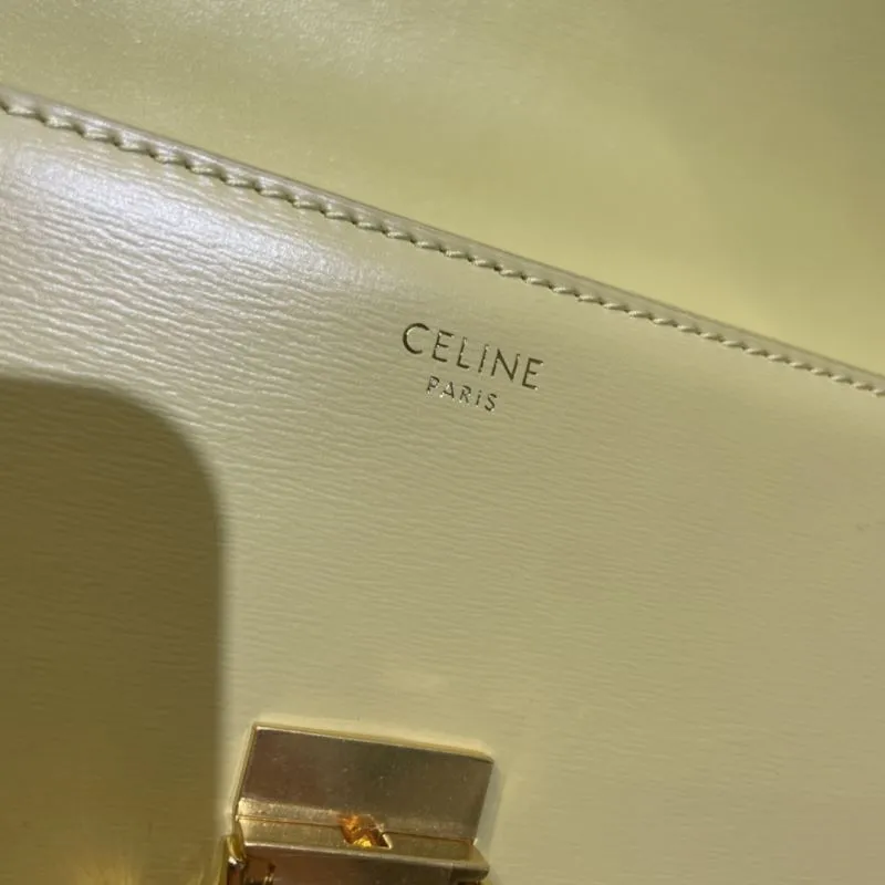 Celine Pale Yellow Satchel Bag 396 - Image 8