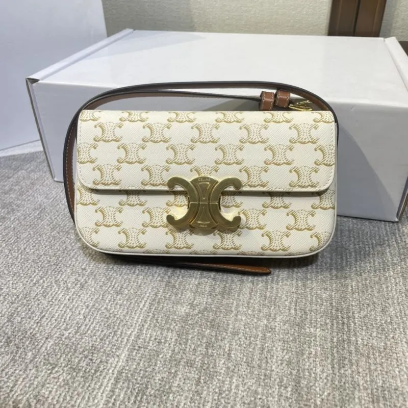 Celine White Monogram Satchel Bag 397