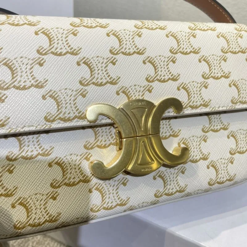 Celine White Monogram Satchel Bag 397 - Image 6