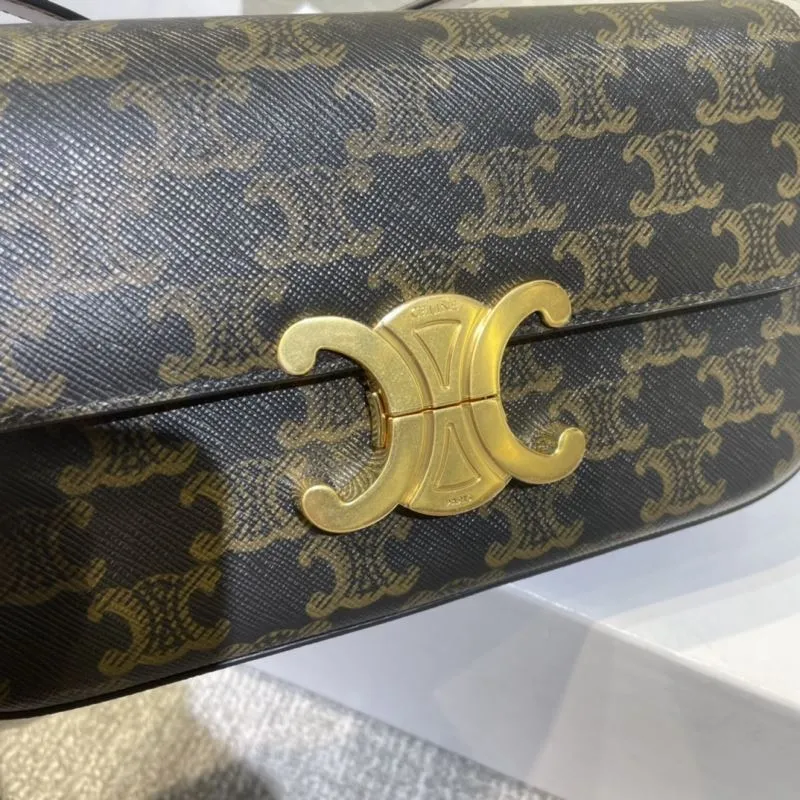 Celine Brown Monogram Satchel Bag - Image 6