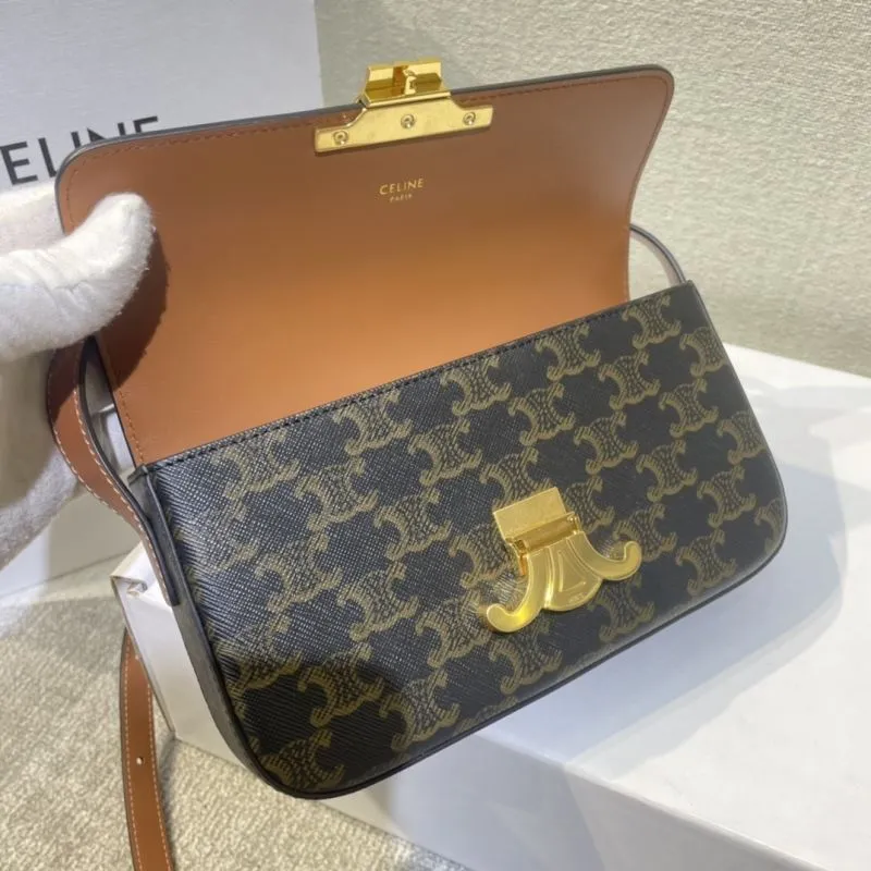 Celine Brown Monogram Satchel Bag - Image 7